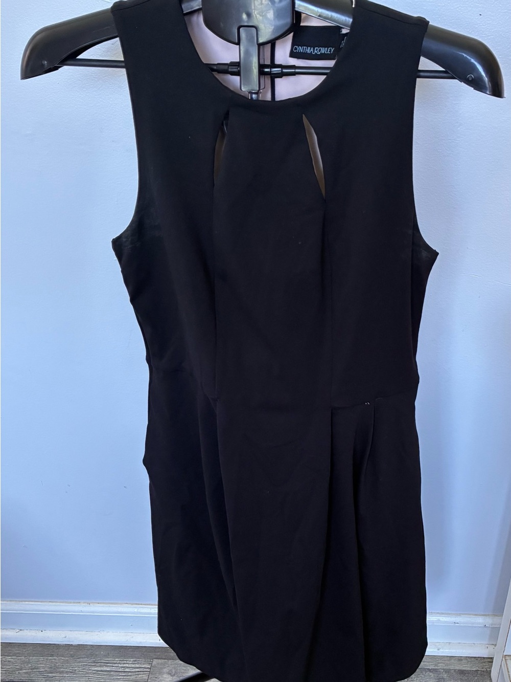 Cynthia Rowley Black Sleeveless Cutout Sheath Dress